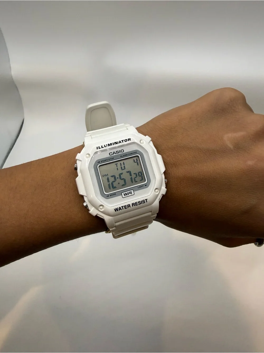 Casio White Digital Illuminator Watch